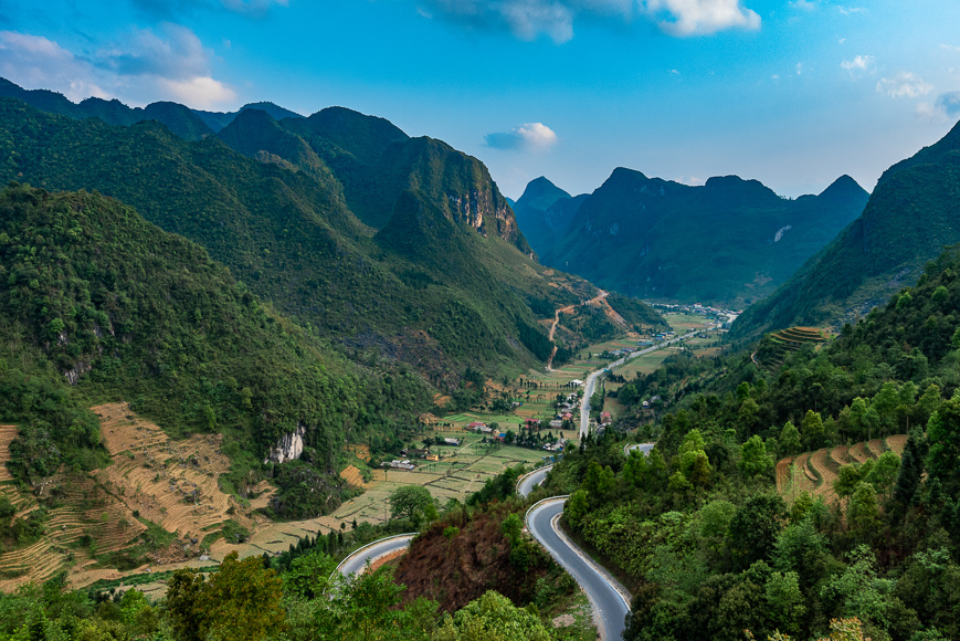Mountain landscapes along the Ha Giang Loop in northern Vietnam