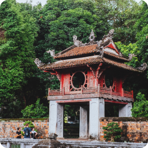 Khue Van Cac pavilion inside the Temple of Literature in Hanoi, Vietnam