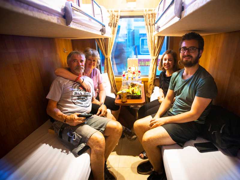 Overnight train cabin from Hanoi to Sapa