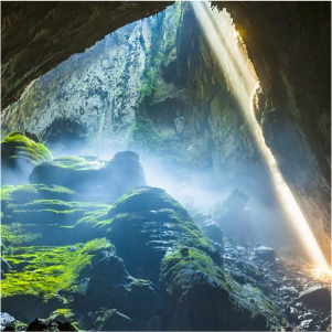 Entrance to a limestone cave and river in Phong Nha-Ke Bang National Park.