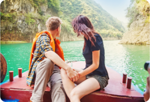 Couple on a private boat journey in northern Vietnam – unbound exploration with Maverick Journeys