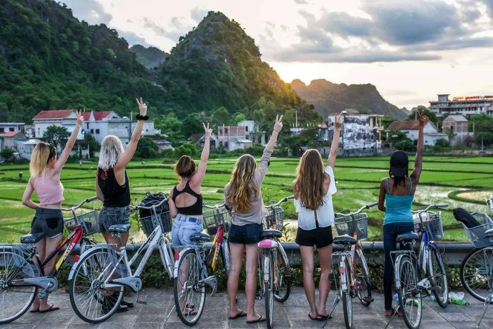Cycling through Bong Lai Valley in Phong Nha