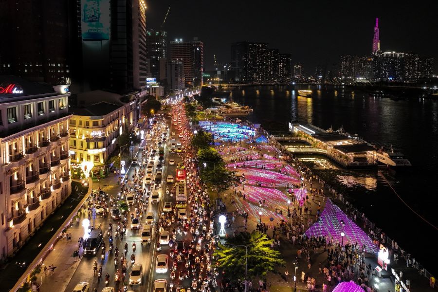 Ho Chi Minh City skyline on a Vietnam itinerary