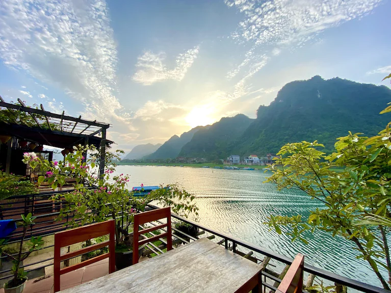 Riverside evening in Phong Nha village