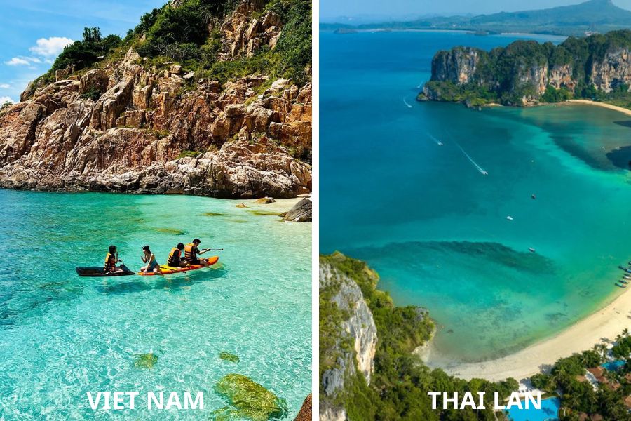Vietnam vs Thailand travel comparison landscape and beach