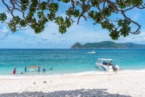 Con Dao island beach with untouched nature and clear water