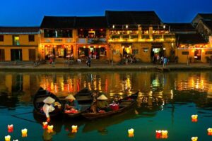 Hoi An ancient town with colorful lanterns at night