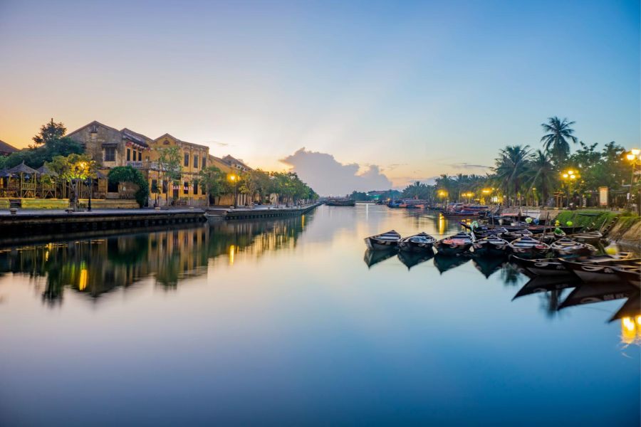 Hoi An Ancient Town river at sunset