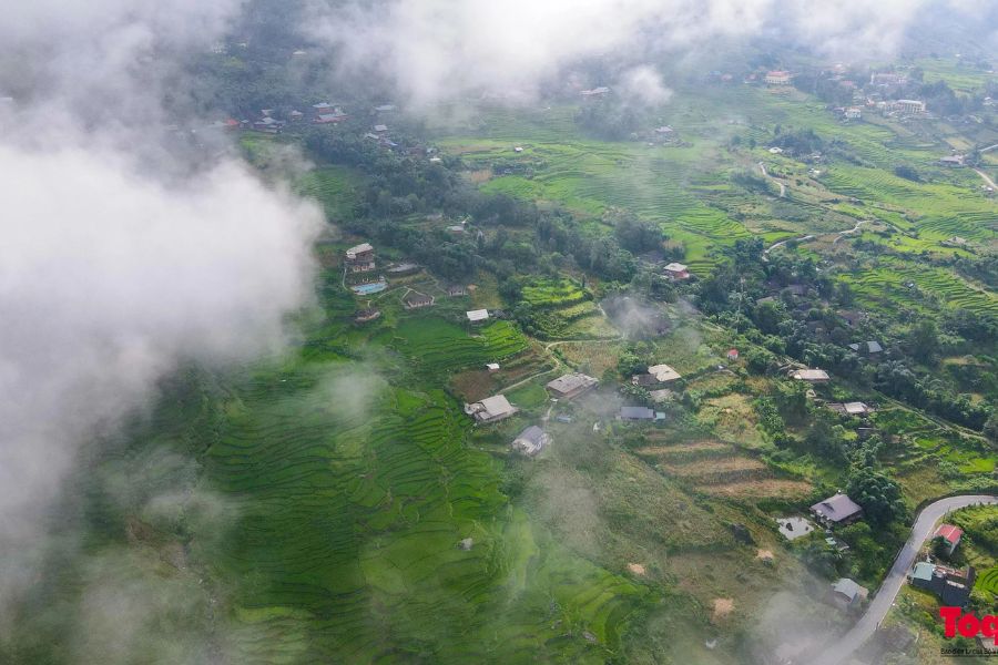 Northern Vietnam mountains and rice terraces in May