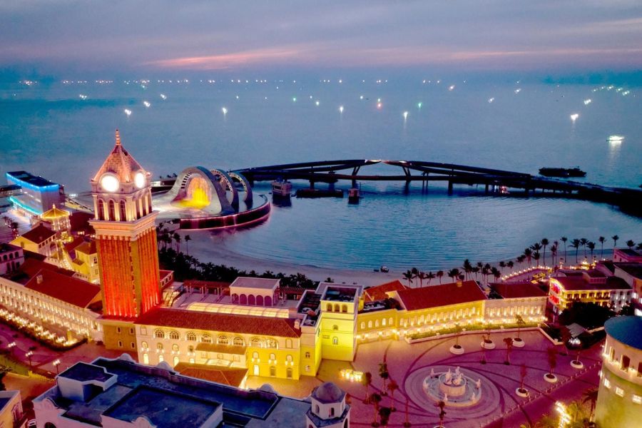 Phu Quoc Sunset Town at night in Vietnam