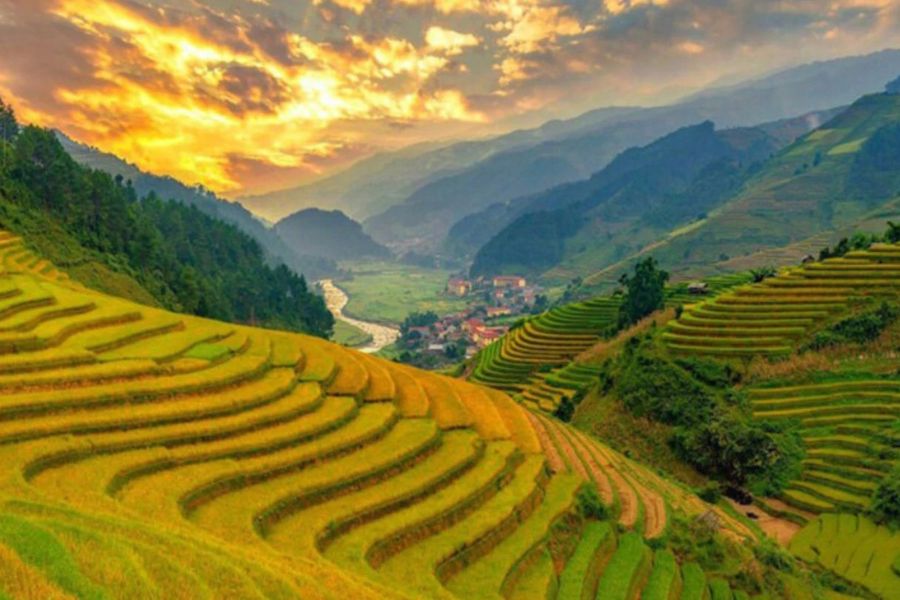 sapa mountain sunset vietnam