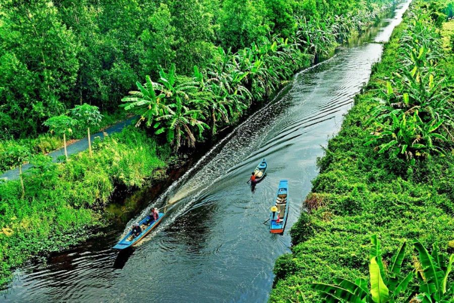 Mekong Delta river life in Southern Vietnam