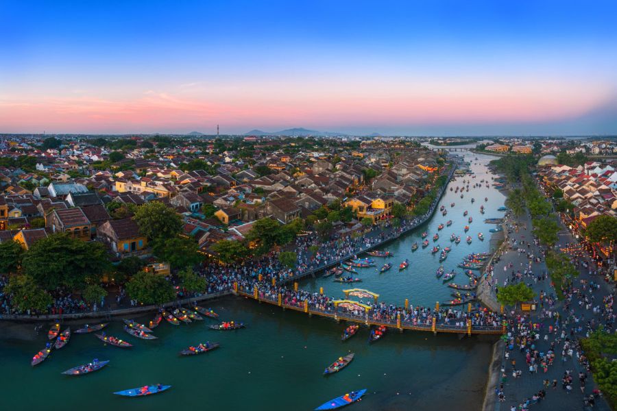 Vietnam for couples enjoying a romantic evening in Hoi An Ancient Town