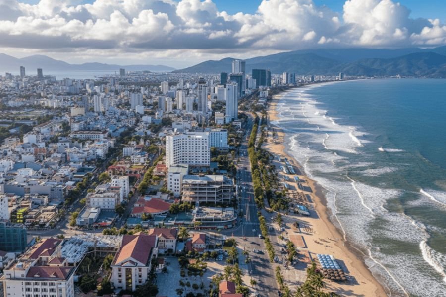 Vietnam summer travel along the beautiful coastline of Da Nang