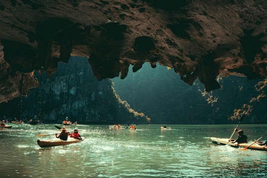 Kayaking during a Ha Long Bay Cruise