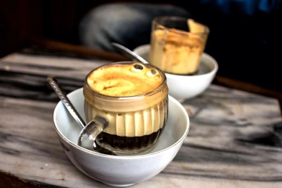 Egg coffee in Hanoi Vietnam