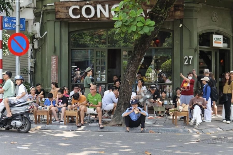 Vietnamese coffee culture at a local cafe