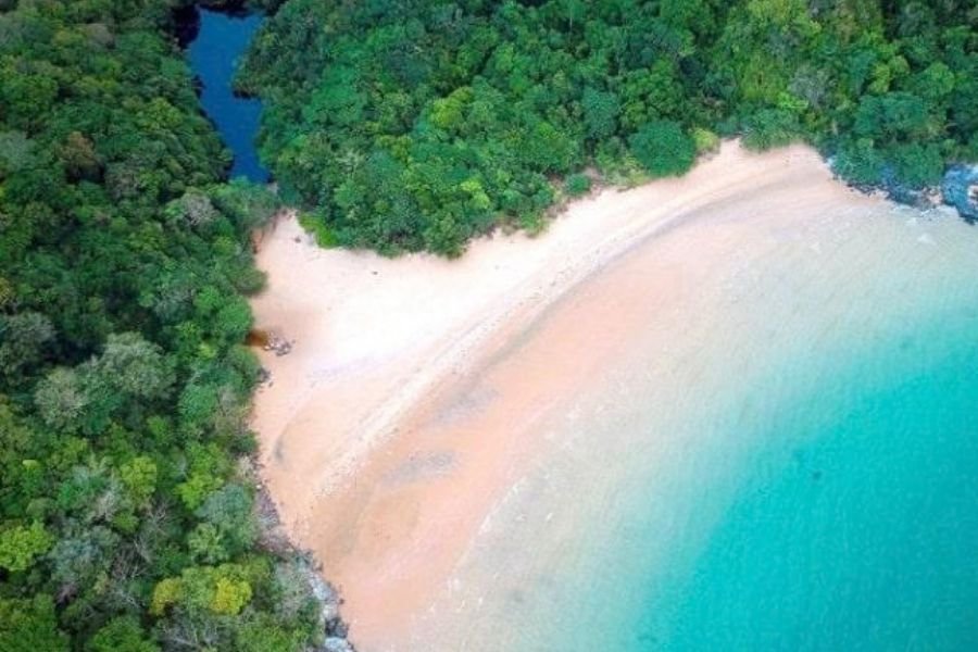Quiet beach and natural scenery in Con Dao Vietnam