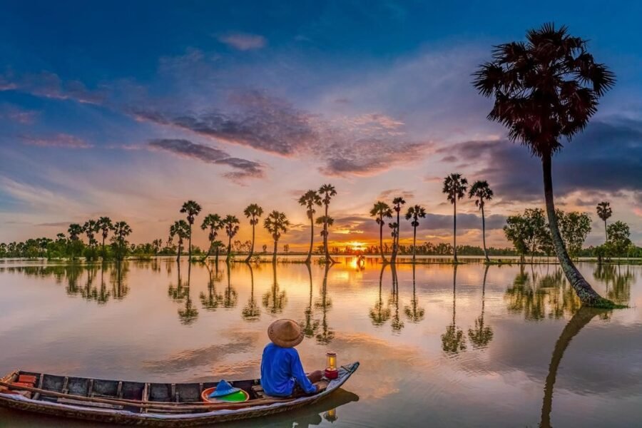 Mekong Delta landscape during the September rainy season