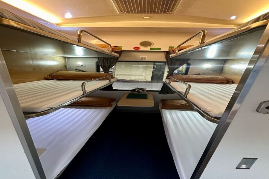 Six berth hard sleeper train cabin in Vietnam