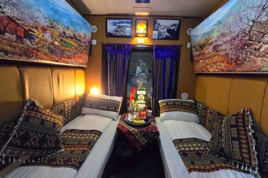 Four berth soft sleeper cabin on a Vietnam train